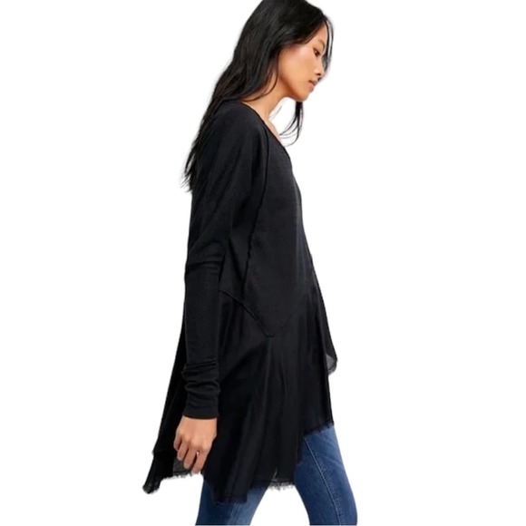 Free People We the Free Coming in Hot Black V-neck Long Sleeve Boho Tunic S - Picture 12 of 12